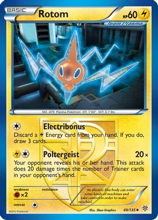 Rotom (Team Plasma) 049  Plasma Storm - Uncommon Plasma Storm Pokemon Single  Squirtle Squad Card Shop.