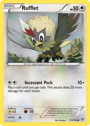 Rufflet  - Reverse Holofoil Plasma Storm - Common Plasma Storm Pokemon Single  Squirtle Squad Card Shop.