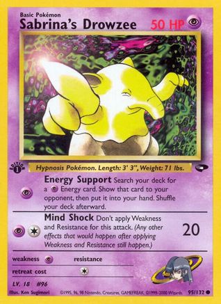 Sabrina's Drowzee 095  - 1st Edition Gym Challenge - Common Gym Challenge Pokemon Single  Squirtle Squad Card Shop.