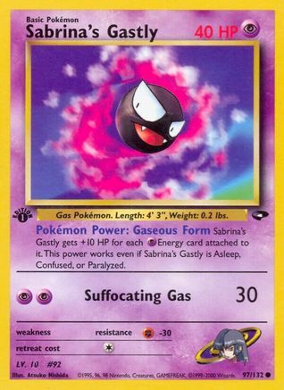 Sabrina's Gastly (97) (97) 097  - 1st Edition Gym Challenge - Common Gym Challenge Pokemon Single  Squirtle Squad Card Shop.