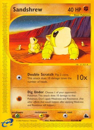 Sandshrew  Skyridge - Common Skyridge Pokemon Single  Squirtle Squad Card Shop.