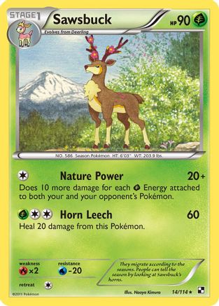 Sawsbuck 014  - Reverse Holofoil Black and White - Rare Black and White Pokemon Single  Squirtle Squad Card Shop.