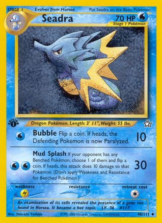 Seadra 048  - 1st Edition Neo Genesis - Uncommon Neo Genesis Pokemon Single  Squirtle Squad Card Shop.
