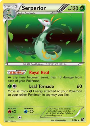 Serperior (6) (6) 006  - Holofoil Black and White - Holo Rare Black and White Pokemon Single  Squirtle Squad Card Shop.
