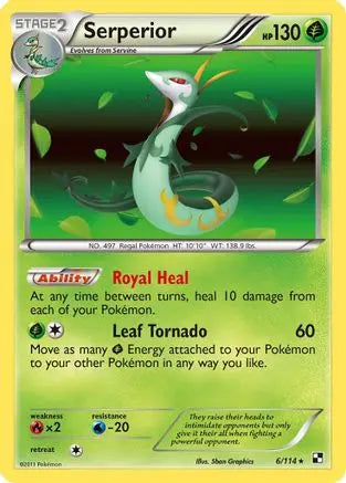 Serperior (6) (6) 006  - Holofoil Black and White - Holo Rare Black and White Pokemon Single  Squirtle Squad Card Shop.