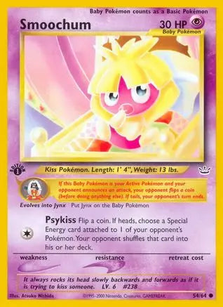 Smoochum 054  - 1st Edition Neo Revelation - Common Neo Revelation Pokemon Single  Squirtle Squad Card Shop.