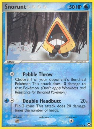 Snorunt 064  - Reverse Holofoil Power Keepers - Common Power Keepers Pokemon Single  Squirtle Squad Card Shop.