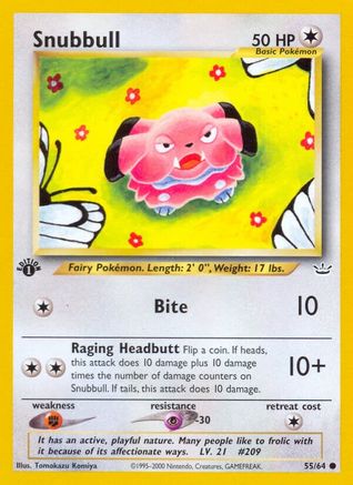 Snubbull 055  - 1st Edition Neo Revelation - Common Neo Revelation Pokemon Single  Squirtle Squad Card Shop.
