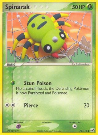 Spinarak 075  Unseen Forces - Common Unseen Forces Pokemon Single  Squirtle Squad Card Shop.