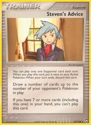 Steven's Advice 083  - Reverse Holofoil Power Keepers - Uncommon Power Keepers Pokemon Single  Squirtle Squad Card Shop.