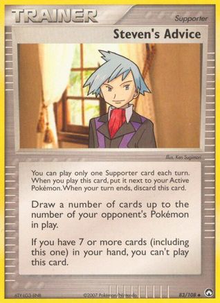 Steven's Advice 083  - Reverse Holofoil Power Keepers - Uncommon Power Keepers Pokemon Single  Squirtle Squad Card Shop.
