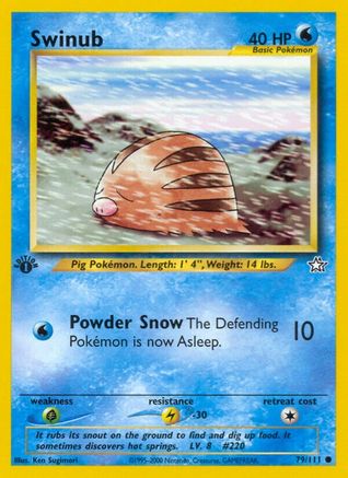 Swinub 079  - 1st Edition Neo Genesis - Common Neo Genesis Pokemon Single  Squirtle Squad Card Shop.