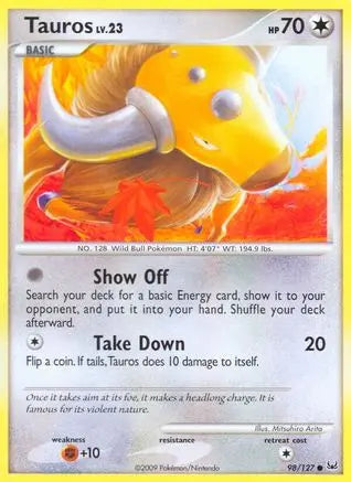 Tauros/127  Platinum - Common Platinum Pokemon Single  Squirtle Squad Card Shop.