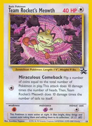 Team Rocket's Meowth 018  WoTC Promo - Promo WoTC Promo Pokemon Single  Squirtle Squad Card Shop.
