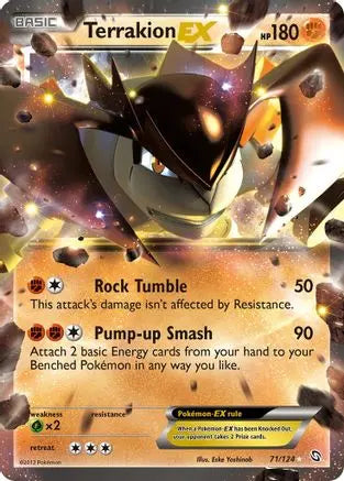 Terrakion EX  - Holofoil Dragons Exalted - Ultra Rare Dragons Exalted Pokemon Single  Squirtle Squad Card Shop.
