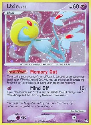 Uxie/123  - Holofoil Mysterious Treasures - Holo Rare Mysterious Treasures Pokemon Single  Squirtle Squad Card Shop.