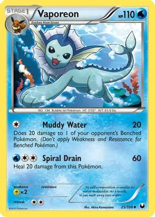 Vaporeon 025/108  Dark Explorers - Uncommon