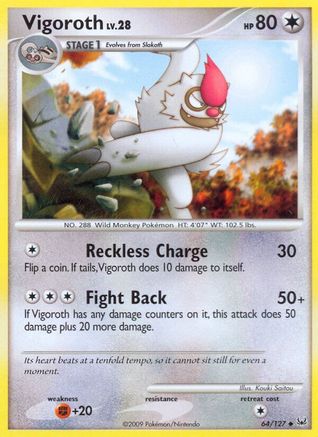 Vigoroth 64/127 – Reverse Holofoil Platinum – Uncommon