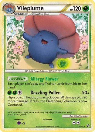Vileplume  - Reverse Holofoil Undaunted - Rare Undaunted Pokemon Single  Squirtle Squad Card Shop.