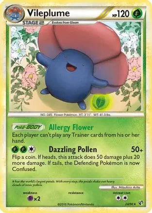 Vileplume  - Reverse Holofoil Undaunted - Rare Undaunted Pokemon Single  Squirtle Squad Card Shop.