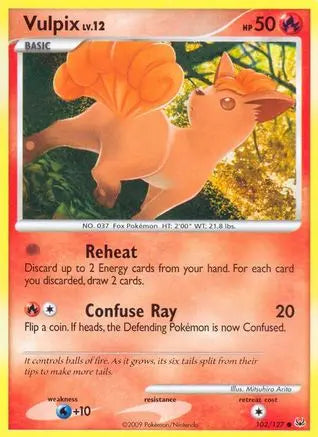 Vulpix 102  Platinum - Common Platinum Pokemon Single  Squirtle Squad Card Shop.