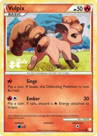 Vulpix 087  HeartGold SoulSilver - Common HeartGold SoulSilver Pokemon Single  Squirtle Squad Card Shop.