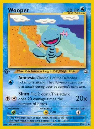 Wooper 082  - 1st Edition Neo Genesis - Common Neo Genesis Pokemon Single  Squirtle Squad Card Shop.