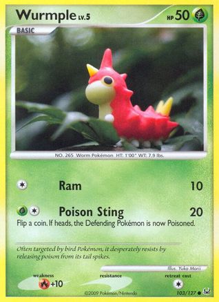 Wurmple 103  Platinum - Common Platinum Pokemon Single  Squirtle Squad Card Shop.