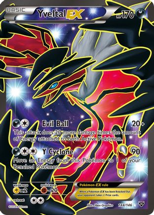 Yveltal EX 144/146 – XY Base Set – Full Art Ultra Rare Pokémon Card