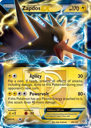 Zapdos EX 048/135 – Plasma Storm – Team Plasma Ultra Rare Pokémon Card