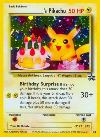 Pokémon TCG - _____'s Pikachu 024 - Holofoil WoTC Promo WoTC Promo Pokemon Single  Squirtle Squad Card Shop.