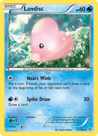Luvdisc 027  - Reverse Holofoil XY  Flashfire - Uncommon XY - Flashfire Pokemon Single  Squirtle Squad Card Shop.
