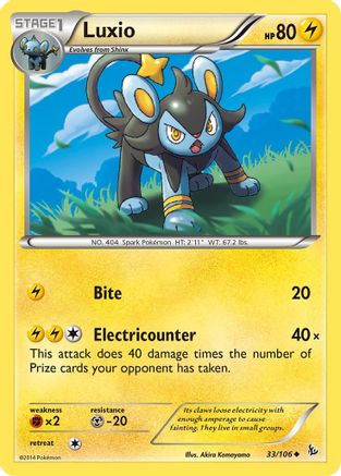 Luxio 033  - Reverse Holofoil XY  Flashfire - Uncommon XY - Flashfire Pokemon Single  Squirtle Squad Card Shop.