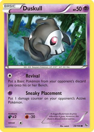 Duskull 038  - Reverse Holofoil XY  Flashfire - Common XY - Flashfire Pokemon Single  Squirtle Squad Card Shop.
