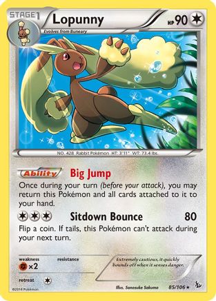 Lopunny 085  XY  Flashfire - Rare XY - Flashfire Pokemon Single  Squirtle Squad Card Shop.