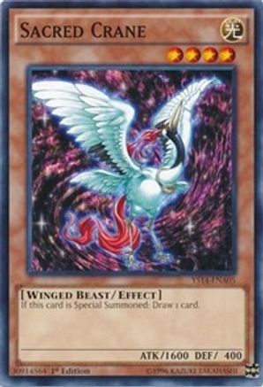Sacred Crane (YS14-ENA05) - Super Starter: Space-Time Showdown Power-Up Pack 1st Edition Super Starter: Space-Time Showdown Power-Up Pack Yugioh Single  Squirtle Squad Card Shop.