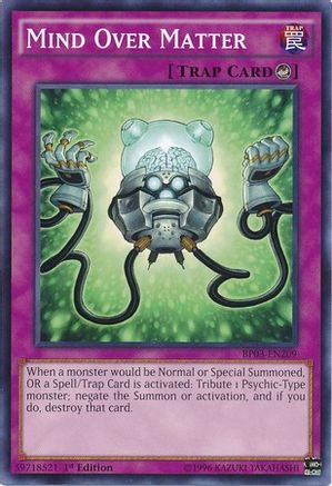 Mind Over Matter (BP03-EN209) - Battle Pack 3: Monster League 1st Edition Battle Pack 3: Monster League Yugioh Single  Squirtle Squad Card Shop.