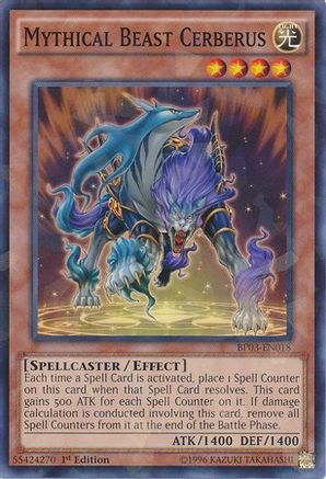 Mythical Beast Cerberus (Shatterfoil) (BP03-EN018) - Battle Pack 3: Monster League 1st Edition Battle Pack 3: Monster League Yugioh Single  Squirtle Squad Card Shop.