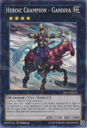 Heroic Champion - Gandiva (Shatterfoil) (BP03-EN124) - Battle Pack 3: Monster League 1st Edition Battle Pack 3: Monster League Yugioh Single  Squirtle Squad Card Shop.
