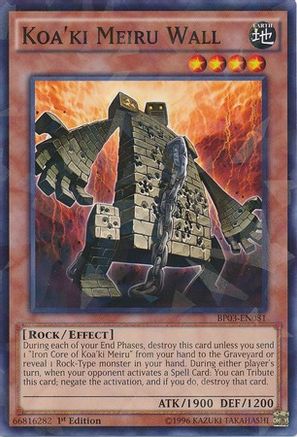 Koa'ki Meiru Wall (Shatterfoil) (BP03-EN081) - Battle Pack 3: Monster League 1st Edition Battle Pack 3: Monster League Yugioh Single  Squirtle Squad Card Shop.