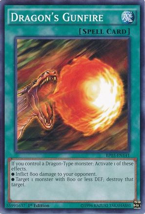 Dragon's Gunfire (BP03-EN141) - Battle Pack 3: Monster League 1st Edition Battle Pack 3: Monster League Yugioh Single  Squirtle Squad Card Shop.