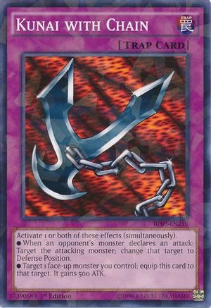 Kunai with Chain (Shatterfoil) (BP03-EN210) - Battle Pack 3: Monster League 1st Edition Battle Pack 3: Monster League Yugioh Single  Squirtle Squad Card Shop.