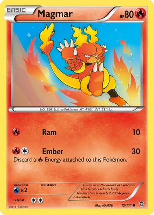 Magmar 010  XY  Furious Fists - Common XY - Furious Fists Pokemon Single  Squirtle Squad Card Shop.