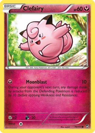 Clefairy (70) (70) 070  XY  Furious Fists - Common XY - Furious Fists Pokemon Single  Squirtle Squad Card Shop.