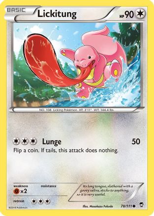 Lickitung 078  - Reverse Holofoil XY  Furious Fists - Common XY - Furious Fists Pokemon Single  Squirtle Squad Card Shop.