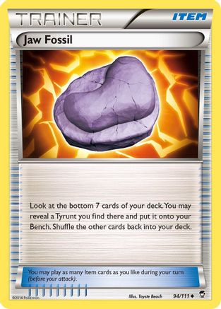 Jaw Fossil 094/111  - Reverse Holofoil XY  Furious Fists - Uncommon XY - Furious Fists Pokemon Single  Squirtle Squad Card Shop.
