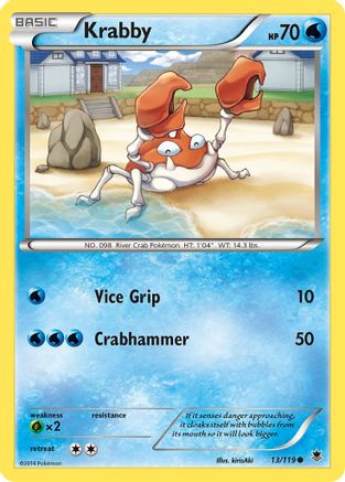 Krabby 013/119  XY  Phantom Forces - Common XY - Phantom Forces Pokemon Single  Squirtle Squad Card Shop.
