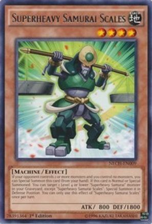 Superheavy Samurai Scales (NECH-EN009) - The New Challengers 1st Edition The New Challengers Yugioh Single  Squirtle Squad Card Shop.