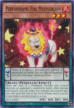 Performapal Fire Mufflerlion (SECE-EN001) - Secrets of Eternity Unlimited Secrets of Eternity Yugioh Single  Squirtle Squad Card Shop.