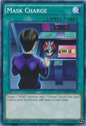 Mask Charge (SDHS-EN021) - Structure Deck: HERO Strike Unlimited Structure Deck: HERO Strike Yugioh Single  Squirtle Squad Card Shop.